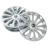 Skoda 5JA071455A Wieldoppen (4 stuks) Costa 15 inch, voor velgen van staal, 6Jx15, zilverkleurig