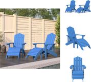 vidaXL Adirondack Tuinstoel Set - Aquablauw - HDPE - 73x83x92 cm - Inclusief voetenbanken - Tuinstoel