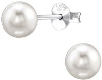X Jewellery Diademita GmbH Zilveren Oorknopjes 6 mm met Glazen Parel