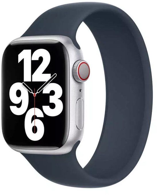 Apple Siliconen solobandje voor de Apple Watch | 44/45/46/49 mm - Maat 1 - Storm Blue