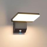 Comely 24W LED-Buitenlamp met Bewegingsmelder, IP65 Waterdichte Buitenwandlamp met Zwenkbaar LED-Paneel, Zwarte Wandlamp voor Tuin, Terras, Entree, Warm Wit 3000K
