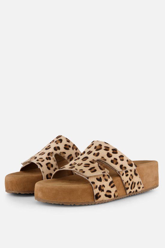 Lazamani Slippers Leopard bruin Synthetisch - Maat 40