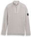 Tom Tailor Troyer gebreide trui met kabelpatroon - Maat L - grey offwhite plated