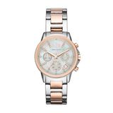 Armani Exchange Dameshorloge, kwarts chronograaf, 36 mm roestvrijstalen behuizing, 2T/roze met roestvrijstalen armband, AX4331