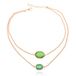 Deja Jewels Gelaagde goudkleurige verstelbare Boho stijl ketting met groene stenen