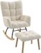 Homcom Fauteuil à bascule Tissu 72 x 97 x 100 cm Crème