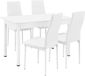 en.casa Eethoek eetkamerset Graz 5-delig tafel met stoelen wit