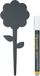Merkloos / Sans marque Securit Krijtbordjes van bloemen vormen - op stokje - 5x stuks - 18 cm - instekers - met witte krijtstift