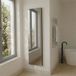 Miroir mural bord brillant 40x150 cm avec cadre MDF noir, montage mural facile