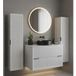 Rodan | Meuble sous lavabo 80 cm Blanc mat - 3 couleurs de poignées - Plan de travail aspect marbre noir - Meuble de salle de bain