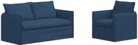 vidaXL Bankstel 2-zits Blauw Stof