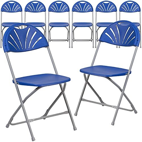 Flash Furniture Plastic vouwstoelen, metaal, blauw, 8 Pack
