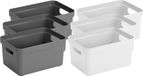 Sunware Boîtes de rangement - 6 pièces - 5 litres - Plastique - Blanc/Anthracite