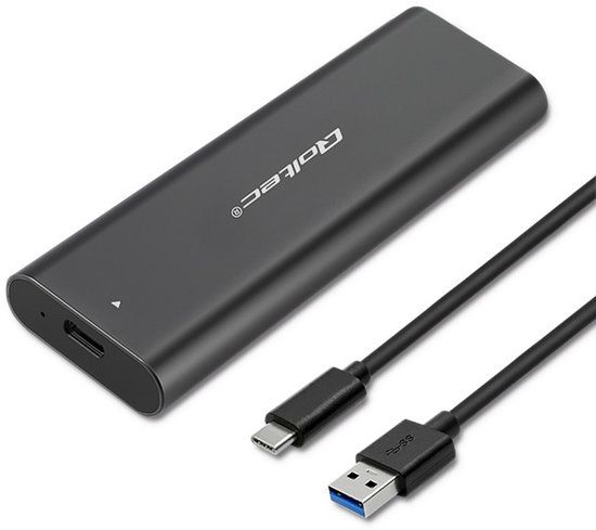 Qoltec 50311 M.2 SATA SSD Behuizing Zwart USB Type-C