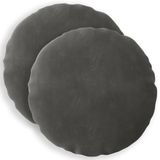 vidaXL - Kussensloop - 2 stuks - HEERLEN - Donkergrijs - Ø 50 cm - Katoensatijn