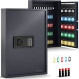 ACROPAQ Coffre à clés à code pour extérieur – Boîte à clés pour 100 clés – Incluant 100 étiquettes de clés – Noir – Coffre à clés sécurisé, boîte à clés extérieure