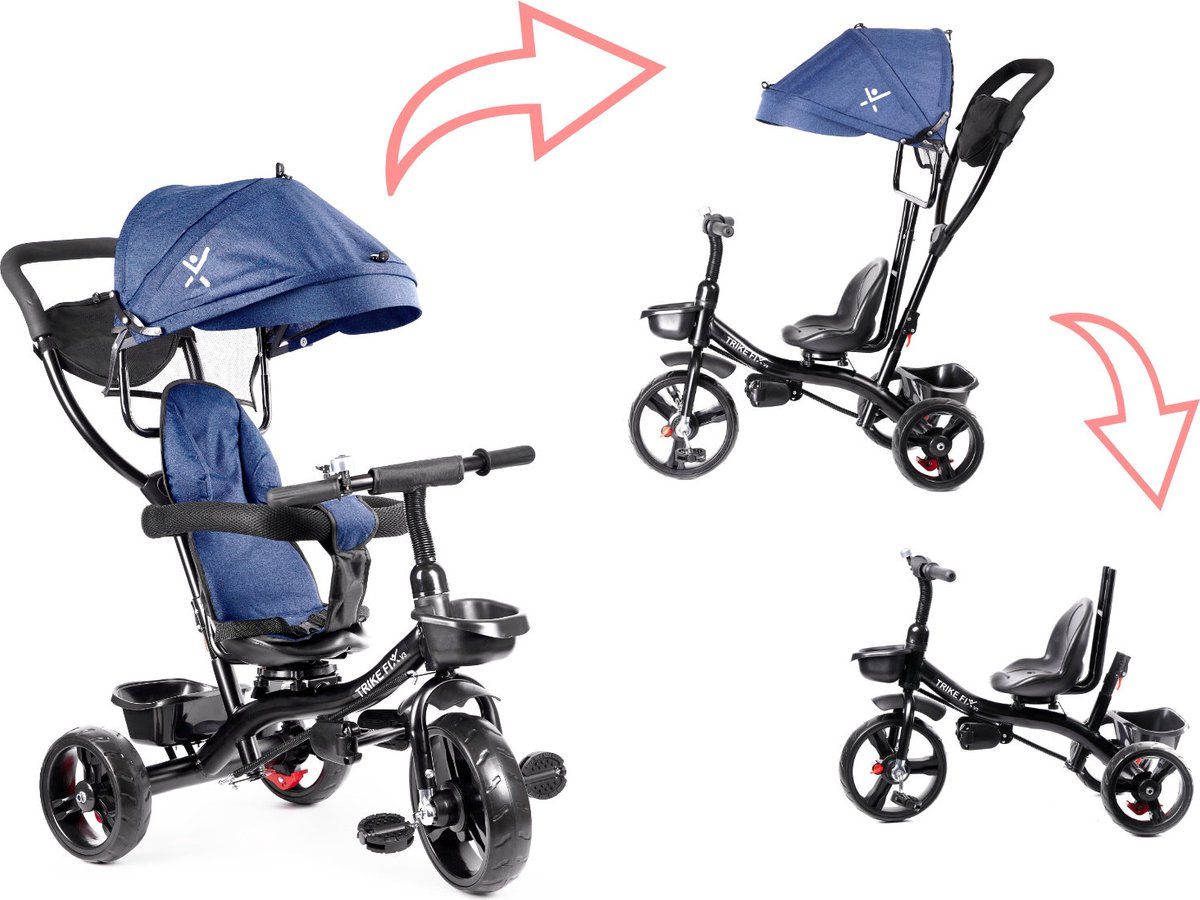 ikonka Trike Fix Lite 3 in 1 driewieler met duwstang marine blauw