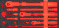 VIGOR VIGOR zachtschuim inlegvel V4970-L, leeg, 393 x 188 x 35 mm, geschikt voor VIGOR V4970 telescopische ratelset, voor veilig opbergen