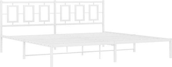 vidaXL Bedframe met hoofdbord metaal wit 200x200 cm