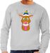 Bellatio Decorations Shoppartners Bv Foute kersttrui - Gay Rudolf het rendier - grijs - voor heren - met regenboog kerstmuts S