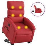 VidaXL Sta-op-massagestoel elektrisch Kunstleer Rood