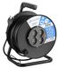Electraline 49028 verlengkabel met kabelhaspel, 50 m, 4 stopcontacten (Schuko + 10/16 A), grote stekker 16 A, max. 3200 W, met bescherming, zwart