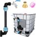 Adaptateur sans marque avec robinet en laiton à col de cygne pour réservoir d'eau de pluie de 1000 L - Robinet d'arrêt S60 x 6 3/4 pouce
