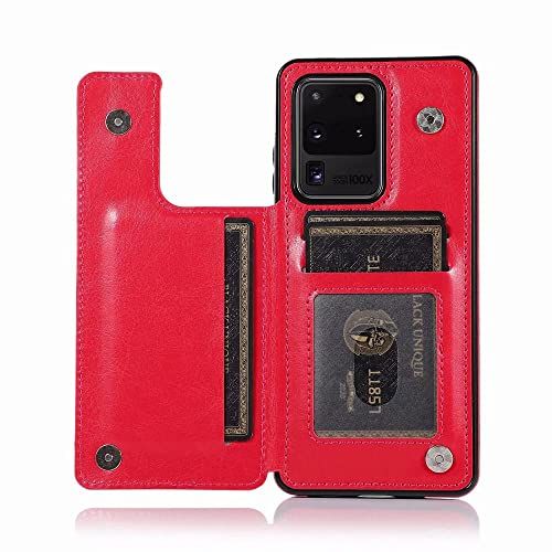 GGOIl Wallet Case voor Samsung Galaxy S21 Ultra/S21/S21 5G - Rose Rood