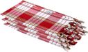 Carenesse Serviette de hammam Classic Set de 3 pièces, 80 x 170 cm, à carreaux rouges