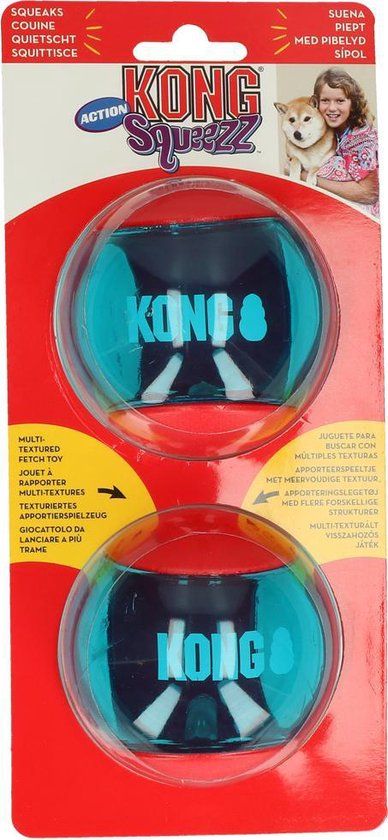 Kong Squeezz Action Hondenspeeltje - Klein - Multi - 98 cm