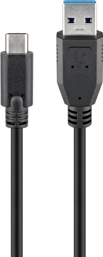 Goobay USB-kabel - USB A - USB C - 1 meter - Zwart - 44712