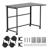 Maclean opvouwbaar bureau met wielen 100 x 65 cm 50 kg 75 cm (zwart)