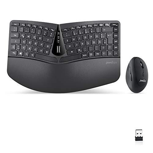 Perixx Periduo606, ergonomisch draadloos compact toetsenbord en verticale muis desktop set