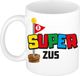 Bellatio Decorations Cadeau koffie/thee mok voor zus - wit - super Zus - 300 ml