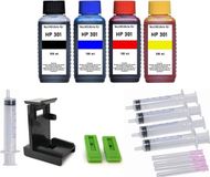 Inkpro HP Navulset printerinkt voor HP 301 (XL) zwarte en gekleurde cartridges - 400 ml navulinkt