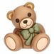 THUN Teddy met strik, groot, keramiek, Collectie Meer nieuwigheden 2025, 16,9 x 15,1 x 17,3 cm