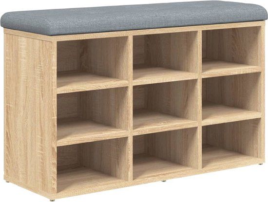 vidaXL Schoenenbank - Sonoma Eiken - 82x32x50 cm - Bewerkt Hout