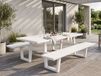 Vicenza Table de pique-nique 240 cm aluminium blanc