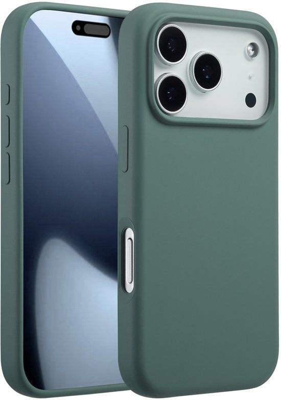 Accezz Liquid Silicone Backcover met MagSafe voor de Apple iPhone 17 Pro - Donkergroen