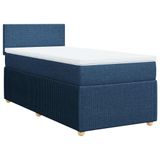 VidaXL Boxspringbed met matras, blauw, 200x200 cm, gestoffeerd