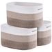 VEVOR Panier en coton, 22 L, Lot de 3 paniers de rangement, Panier tissé avec poignées, Organisateur de tablette décoratif, Panier de rangement pour organiser livres, vêtements, salon, 380 x 250 x 225 mm