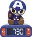 LEXIBOOK Réveil Captain America veilleuse, numérique, éclairage et son 3D, 6 sonneries, écran LCD, fonction snooze, pour enfants