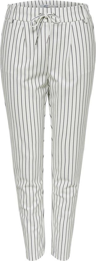 ONLY ONLPOPTRASH EASY RUSH STRIPE PNT Women's Trousers - Size XS/32 - White/Ecru - Striped