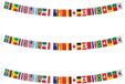 Bellatio Decorations Internationale vlaggenlijn - 3x - wereld landen vlaggen - 5 meter - polyester vlaggetjes - versiering - feestartikelen