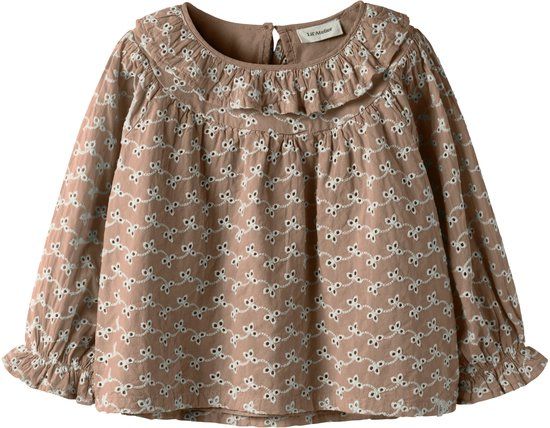 LIL' ATELIER NAME IT - NMFTESSIE LS LOOSE SHIRT LIL - Meisjes - Blouses - Katoen - Lange mouw - Loose Fit - Bruin