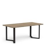 Demeyere Industriële eettafel Halifax eiken/matzwart 200 x 75 x 90 cm