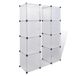 VidaXL Garderobe met 9 schappen Wit