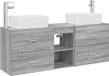 vidaXL Badkamerkastenset 3 st Grijs Sonoma 136 x 35 x 80 cm