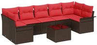 vidaXL - Tuinbank - Set - 8 - st - Bruin - poly - rattan