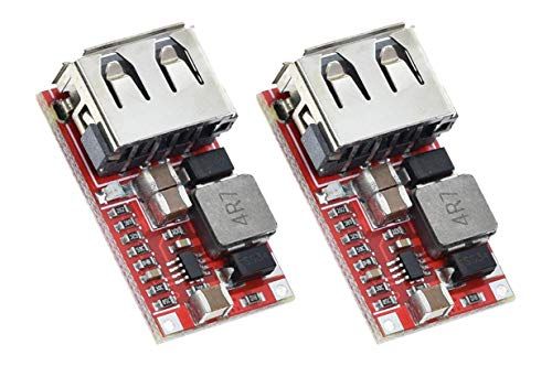 TECNOIOT 7426925368293 2pcs 6-24V to 5V USB Step Down Module DC-DC Converter